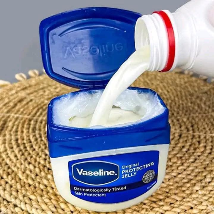 Just pour milk into vaseline! never buy from the store anymore! only 2 ingredients!