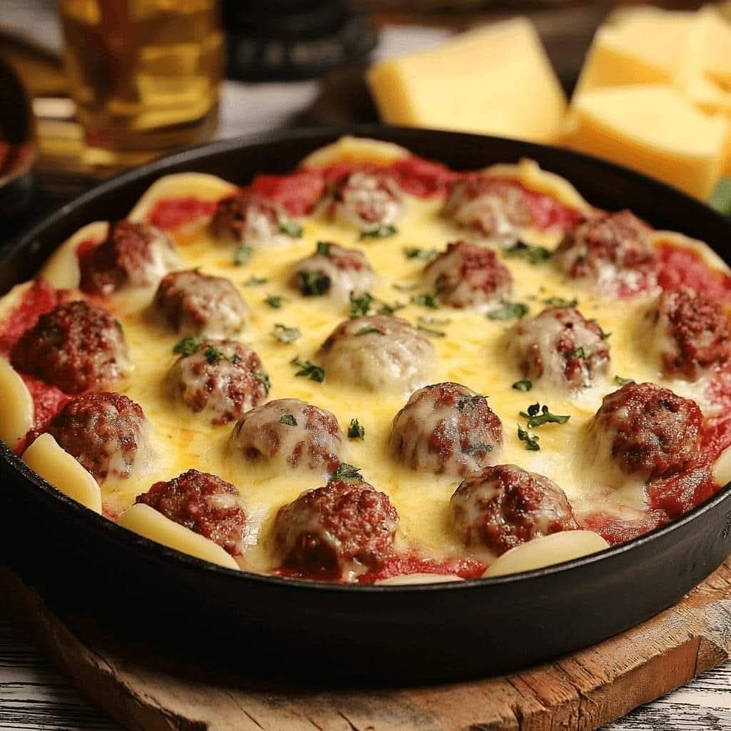 Boil Potatoes And Slice Them. Arrange With Meatballs And Cheese And Bake For A Delicious French Treat
