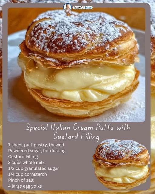 Special Italian Cream Puffs with Custard Filling
