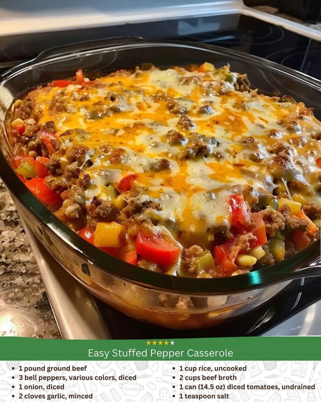 Easy Stuffed Pepper Casserole tonight