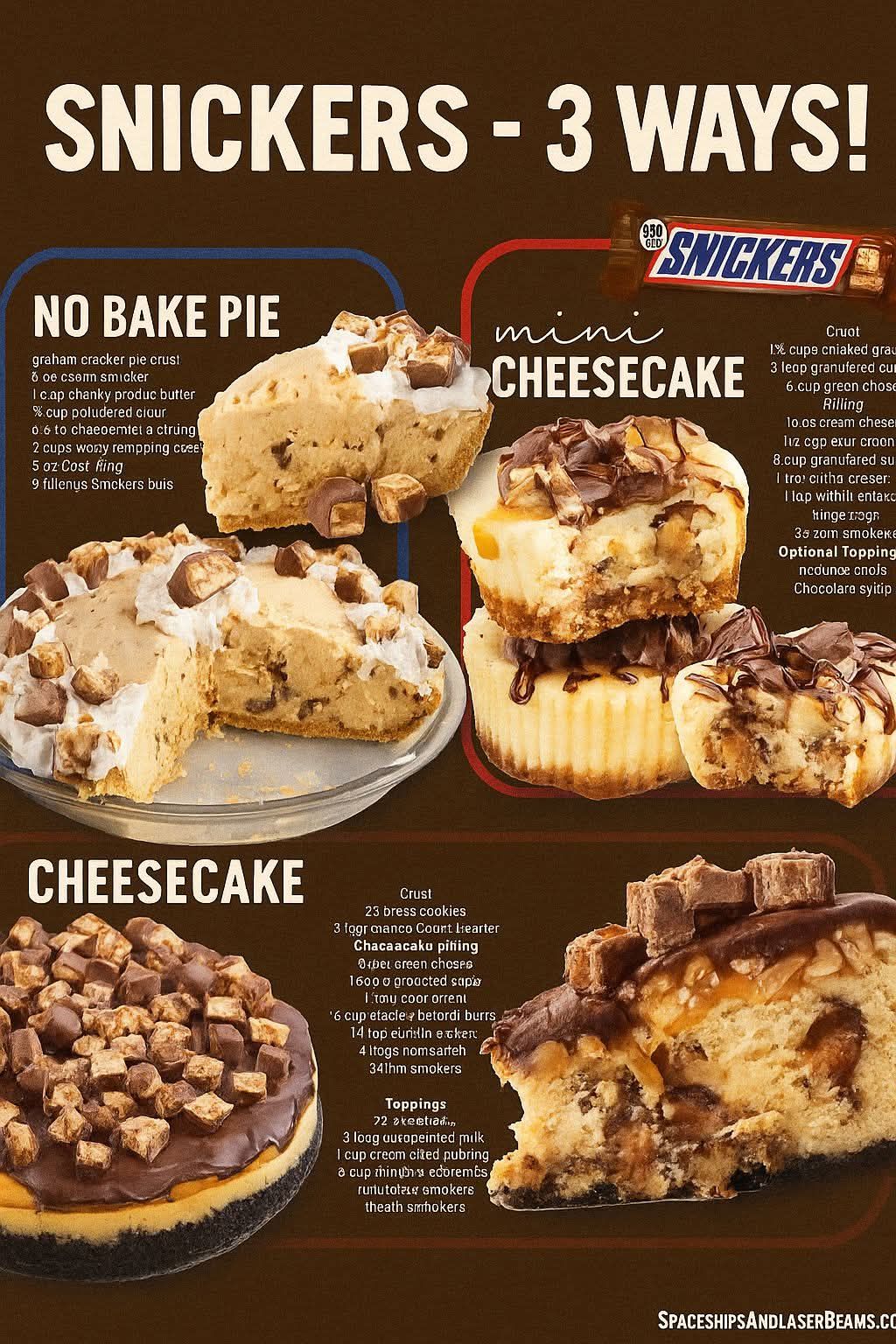 No-Bake Snickers Pie