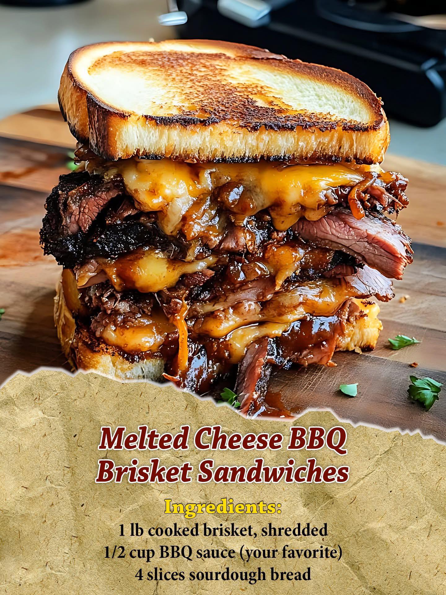 Melted Cheese BBQ Brisket Sandwiches