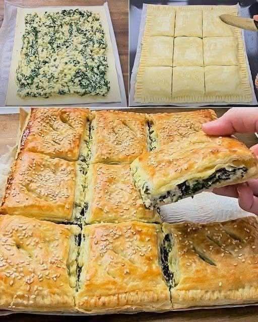 SPINACH & CHEESE PUFF PASTRY PIE