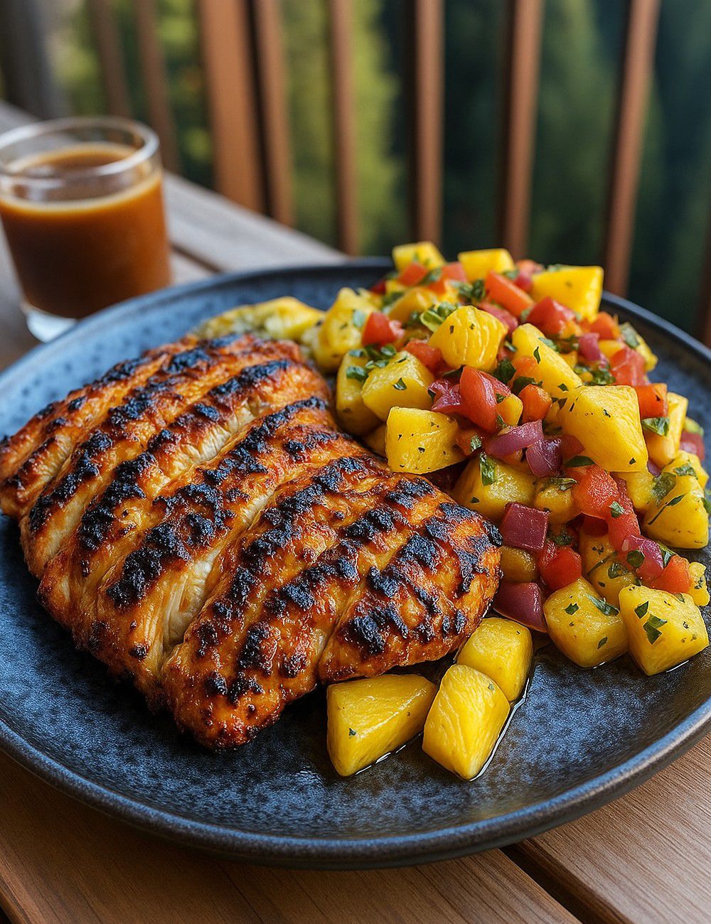 Lemon Ginger Chicken with Pineapple Mango Salsa