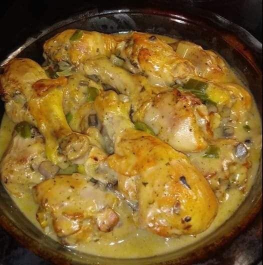 Heated LEGS WITH CREAM OF MUSHROOM
