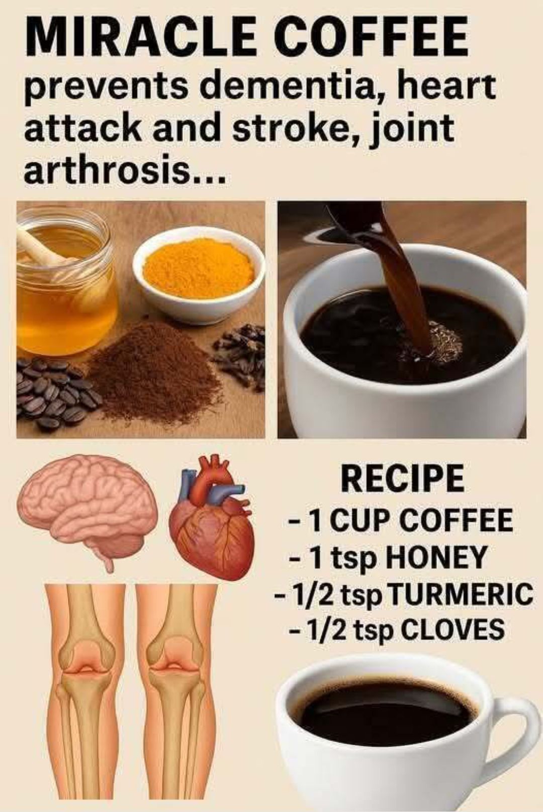 MIRACLE COFFEE prevents dementia, heart attack and stroke, joint arthrosis… recipe