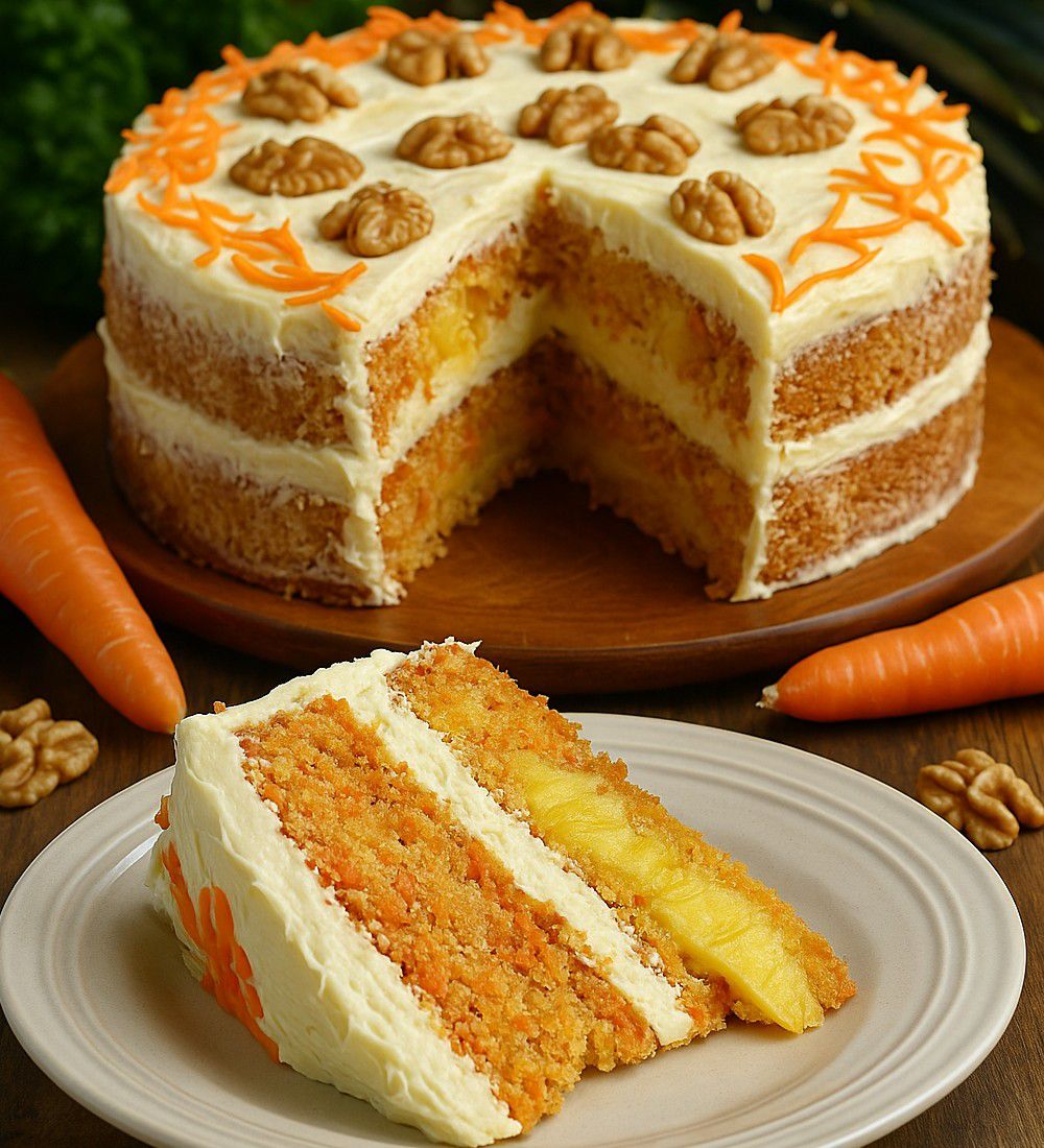 Carrot and Pineapple Cake with Cream Cheese Frosting