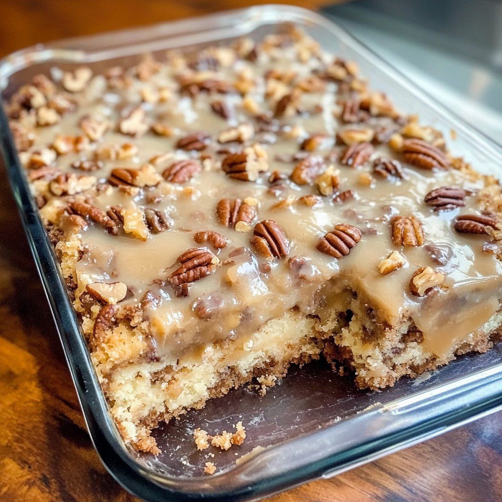 Butter Pecan Praline Poke Cake