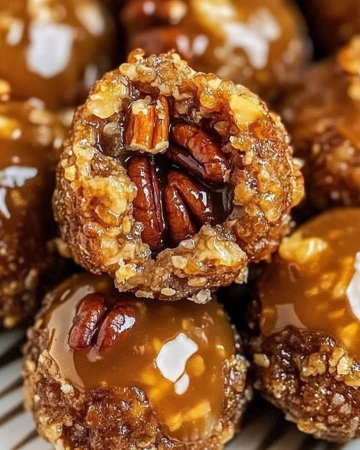 Gooey Caramel Pecan Pie Balls