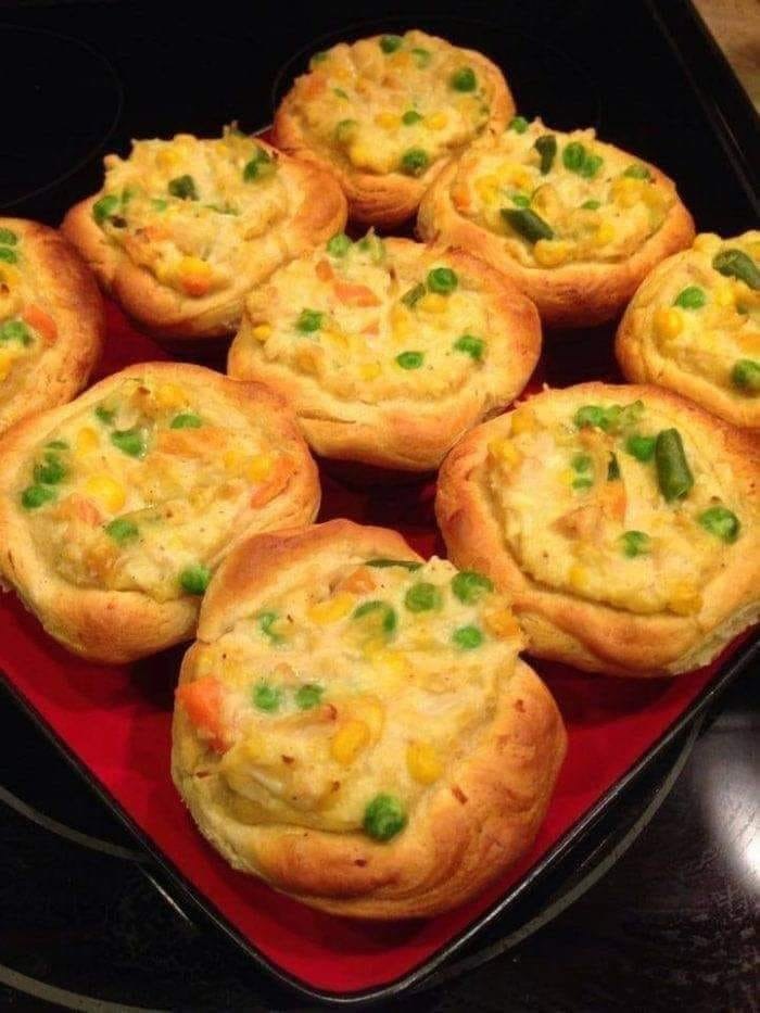 Scaled down Chicken pot Pies