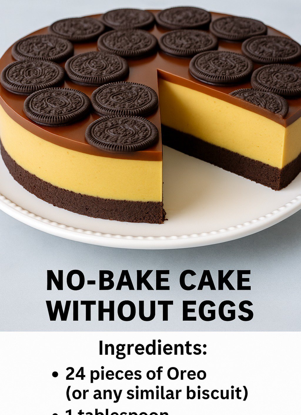 No-Bake Eggless Cold Cake