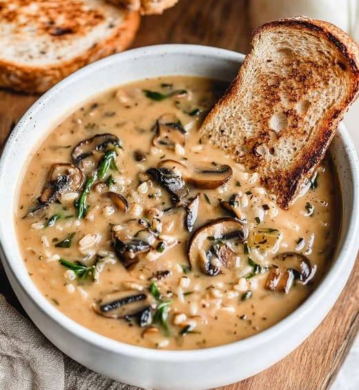 Creamy Vegan Mushroom Wild Rice Soup Seriously the best recipe I have tried so far!