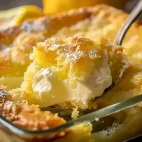 Cheesecake Dump Cake with Lemon Cream
