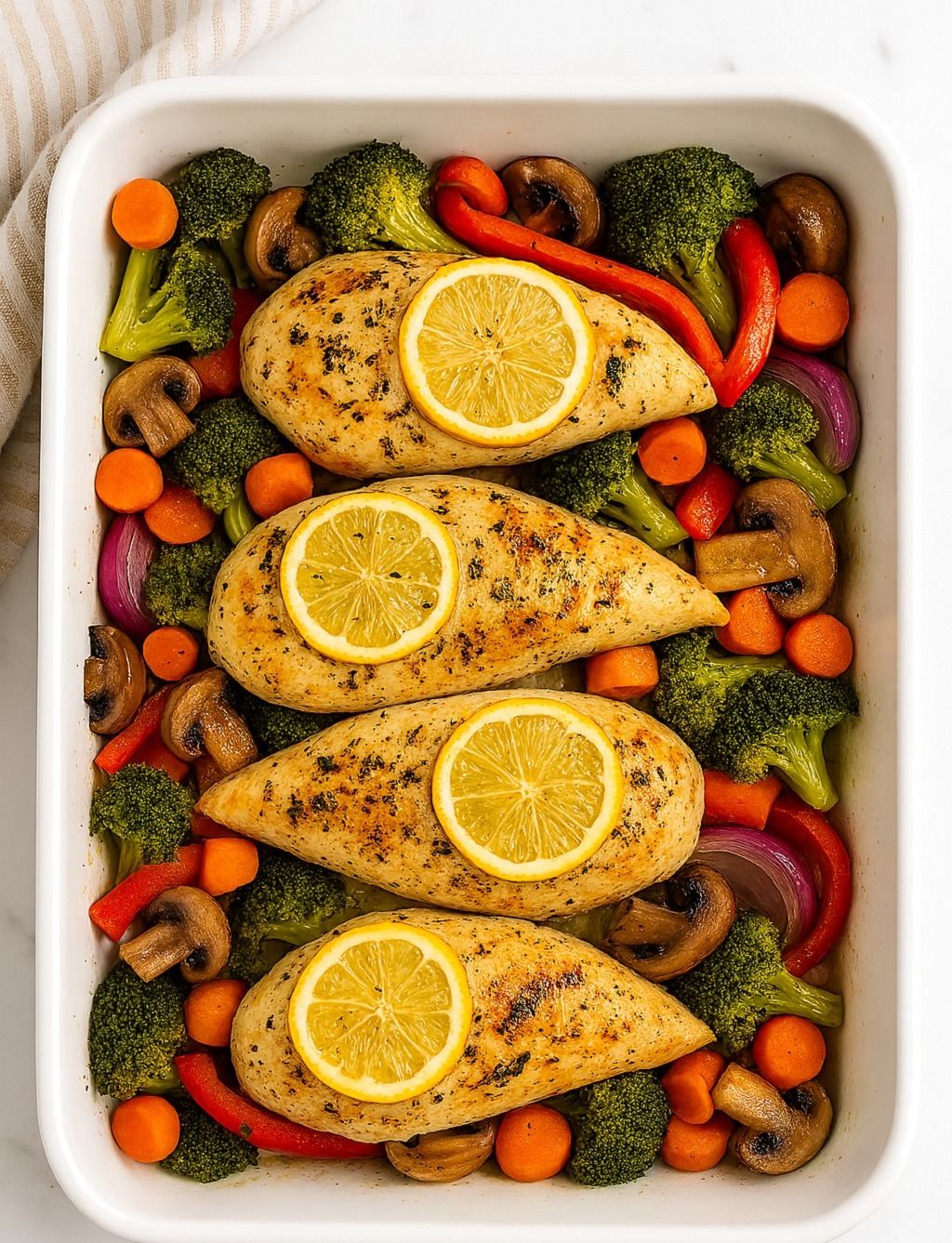 Oven-Baked Lemon Garlic Chicken with Vegetables